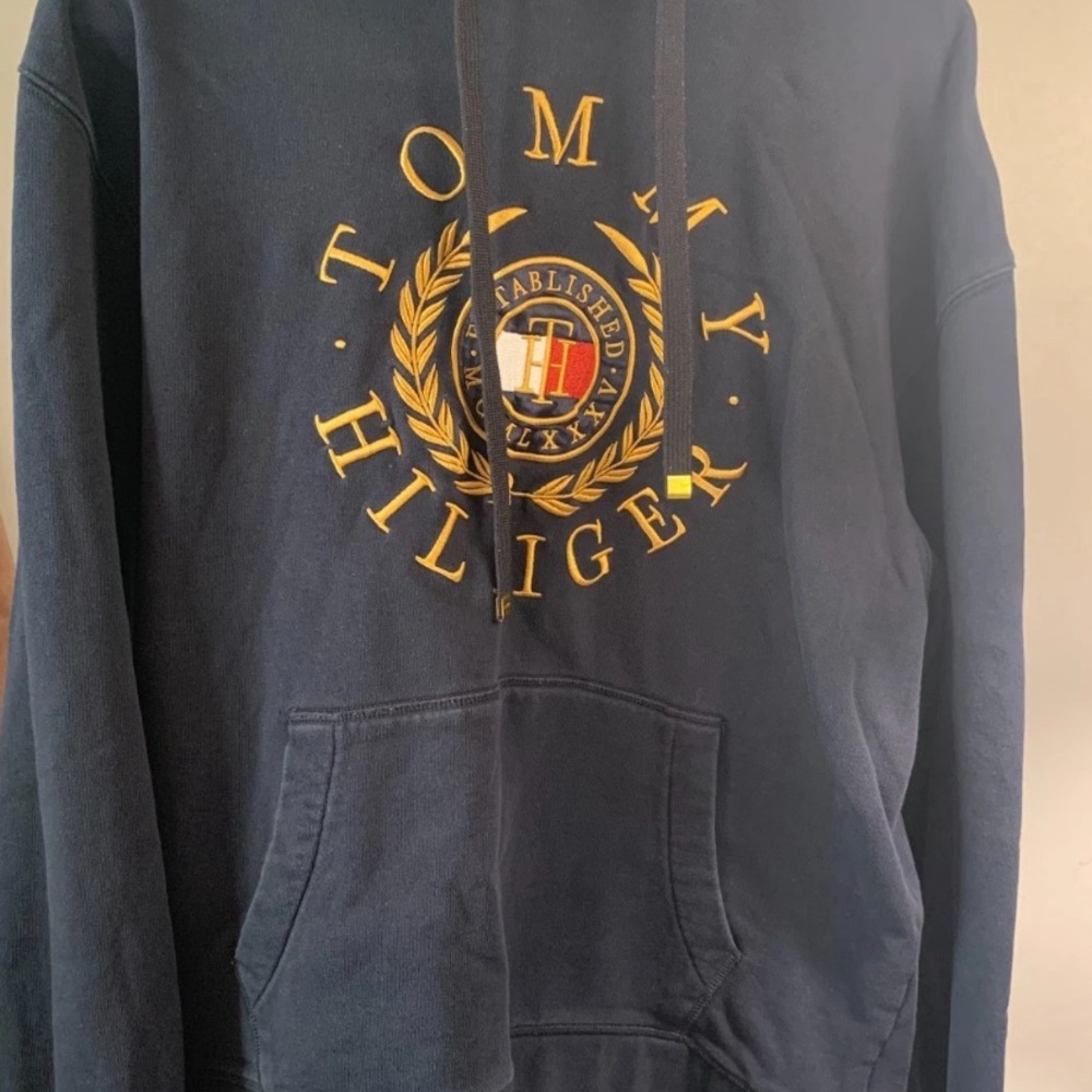 Tommy Hilfiger Black Hoodie with Red & White Trim